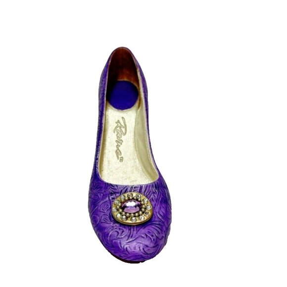 Just The Right Shoe Jewelled Plum by Lorraine Vail, VTG Purple Mini Heel Decor - Picture 3 of 8